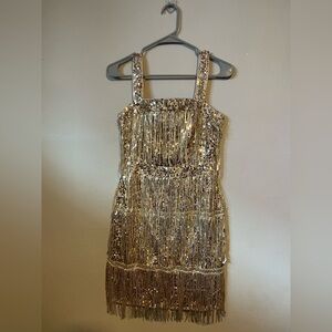Gold Sequin Mini Dress